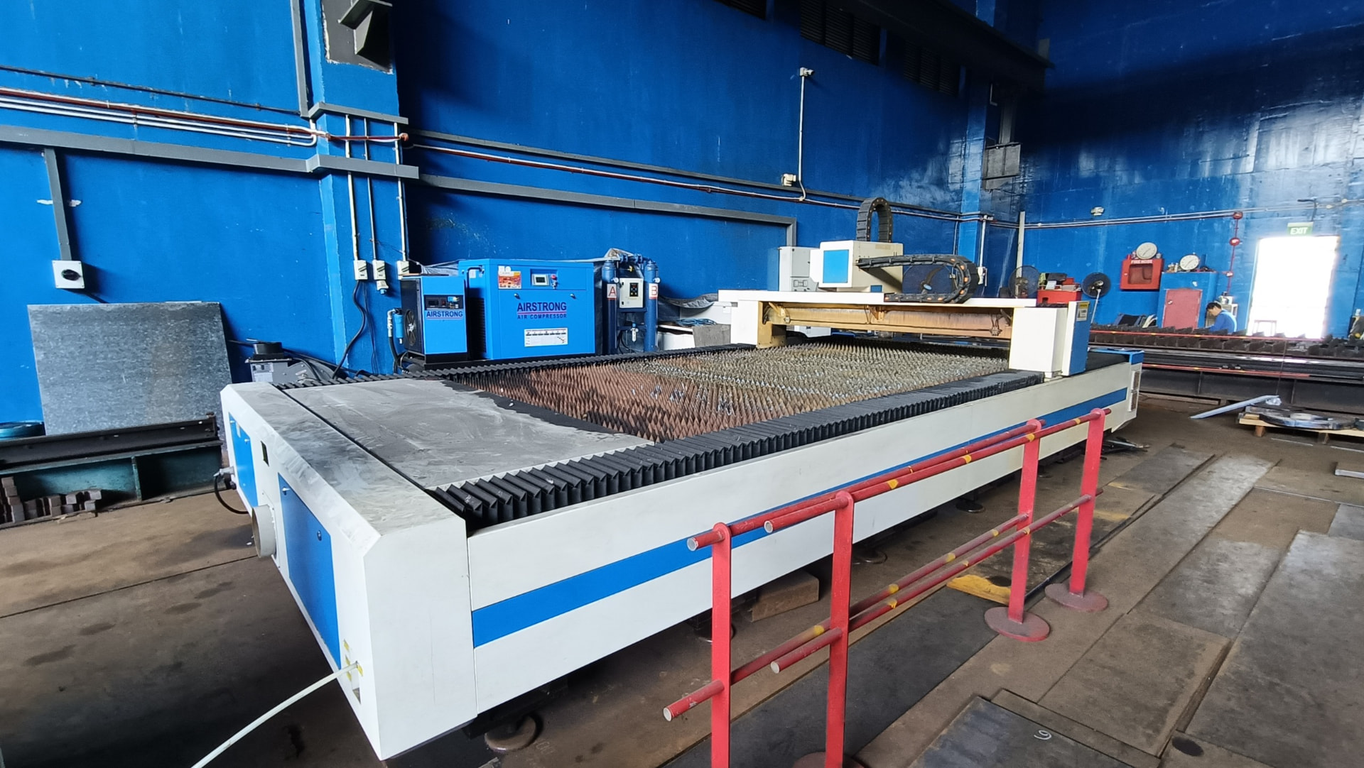 CNC laser cutting machine in the workshop